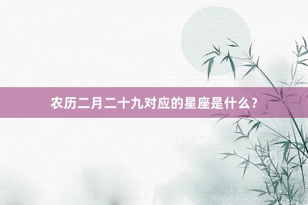 农历二月二十九对应的星座是什么？